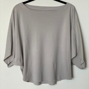 Planet by Lauren G Short Sleeve Beige Pima Cotton Top.  (One Size)